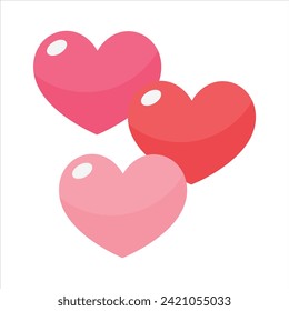 Three Hearts of Love vector illustration