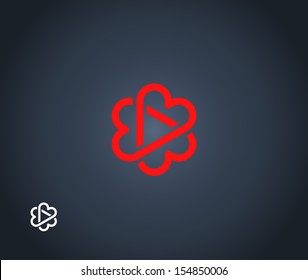 Three hearts symbol