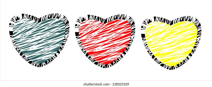 three hearts vector