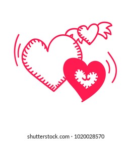 Three hearts vector illustration