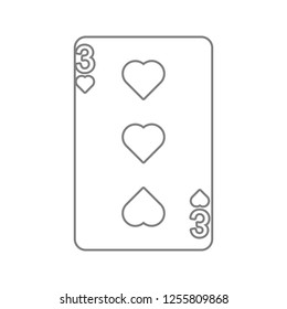 Three heartsicon. Element of cyber security for mobile concept and web apps icon. Thin line icon for website design and development, app development