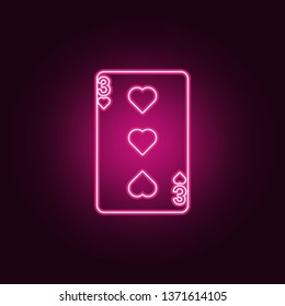 Three heartsicon. Elements of Web in neon style icons. Simple icon for websites, web design, mobile app, info graphics
