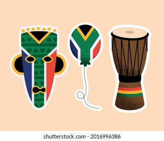 three heritage day set icons