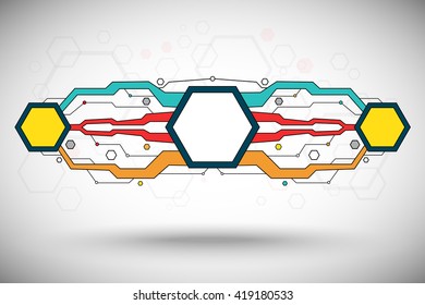 three hexagonal cells are interconnected