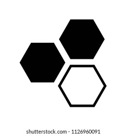 Three hexagons cell symbol icon vector icon. Simple element illustration. Three hexagons cell symbol symbol design. Can be used for web and mobile.