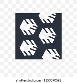 Three hexagons cell vector icon isolated on transparent background, Three hexagons cell logo concept