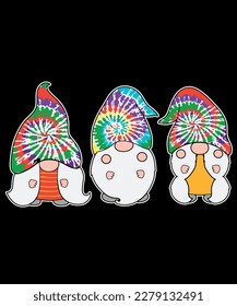 Three hippie gnomes peace gnome t-shirt design