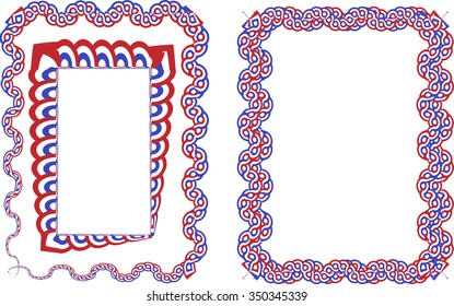 Three historic croatian traditional national interlace or wattle style frames. Separated for easy use.