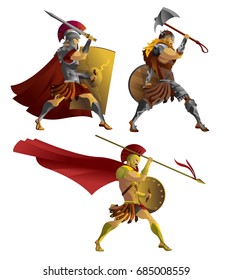 three historical warriors