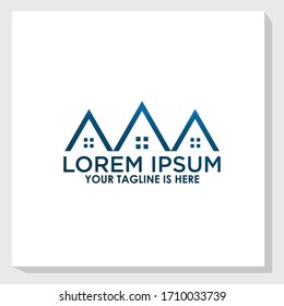 three home logo design template vector, construction logo inspiration