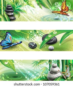 Three horizontal banners with background of a SPA