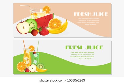Three horizontal banners with colorful compositions of whole and chopped fresh vegetables and fruits in realistic style vector llustration
