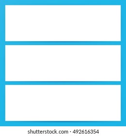 Three Horizontal Banners Empty Mockup