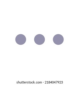 Three horizontal dots menu flat color ui icon. Meatballs menu representation. Additional items. Simple filled element for mobile app. Colorful solid pictogram. Vector isolated RGB illustration