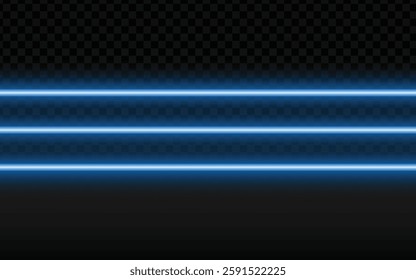 Three horizontal glowing blue lines with a soft, diffused neon effect, evenly spaced on a dark checkered background. Modern and technological, perfect for digital interfaces, futuristic, or abstract-t