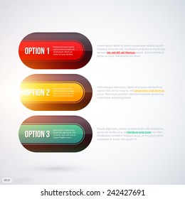 Three horizontal options on white background. EPS10