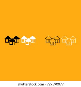 Three house icon .