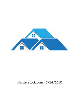 three house vector logo