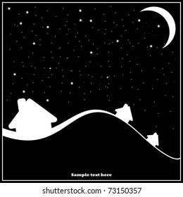 Three houses in the night