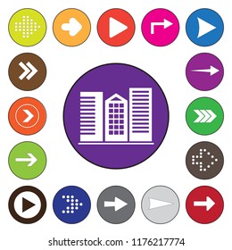 three houses set. icon. Vector design style. Web image.