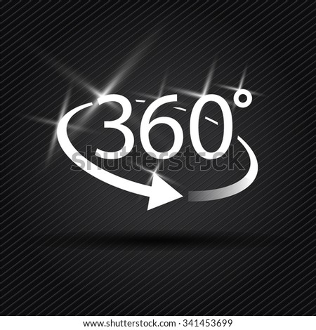 three hundred and sixty degree abstract icon