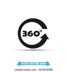 three hundred and sixty degrees icon vector