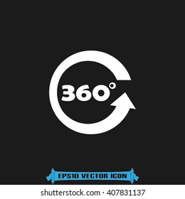 three hundred and sixty degrees icon vector eps10