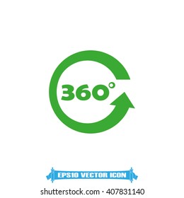 three hundred and sixty degrees icon vector eps10