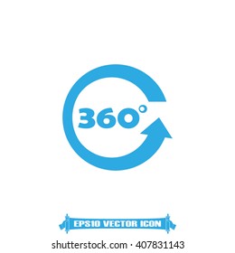 three hundred and sixty degrees icon vector