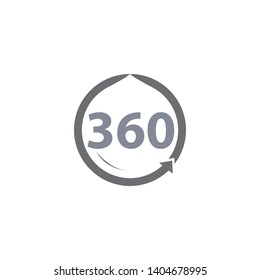 three hundred and sixty number logo vector. 360 Logo