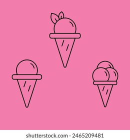 three ice cream options, icons