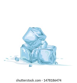 Three Ice cube - vector illustration 