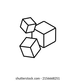 three ice cubes black WHITE vector