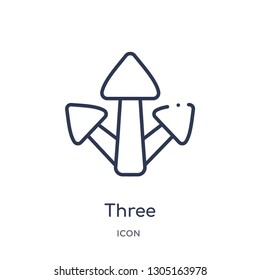 three icon from orientation outline collection. Thin line three icon isolated on white background.
