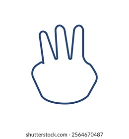 Three icon Outline icon sign