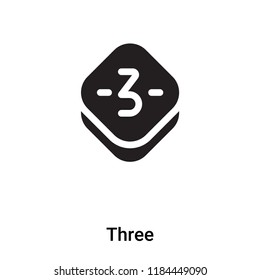 Three icon vector isolated on white background, logo concept of Three sign on transparent background, filled black symbol