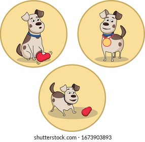 Three icons with a dog medal for the app or website