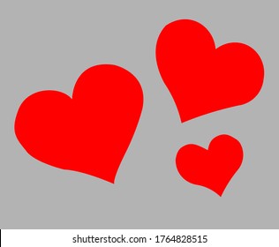 tres ilustraciones de corazón rojo, corazón rojo, amor