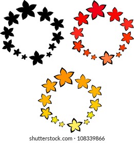 three images of circles of the stars