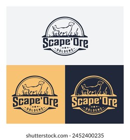 tres Imágenes de una cabra o cabra café scape ore minimalista logo