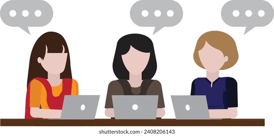 Three Indian women working vector illustration