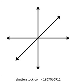 Three Infinite Black Concurrent Lines Intersecting Each Other With A Single Point Of Contact On White Background