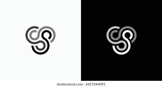 Three infinite circles vector logo design with transparent effect.