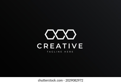 Three Infinite Hexagon. Triple Hexagon Logo Template, Triple Hexagon logo abstract.