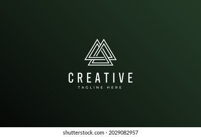 Three Infinite Triangle. Triple Triangle Logo Template, Triple Triangle logo abstract.