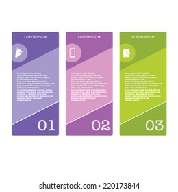 Three Info Graphic Banner Option Vector Art Illustration