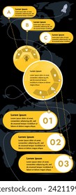 Three infographic elements with 6 and 3 sections for information. The set will help you present your data in a modern way. Use the collection to create presentations, create animated infographics.