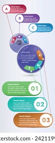 Three infographic elements with 6 and 3 sections for information. The set will help you present your data in a modern way. Use the collection to create presentations, create animated infographics.