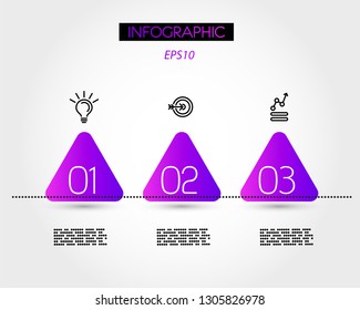 three infographic options, violet concept