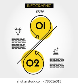 three infographic squares with linear triangle,  concept of options